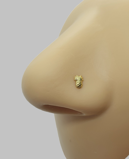 Straight nose stud with pineapple shaped top ( sterling silver )