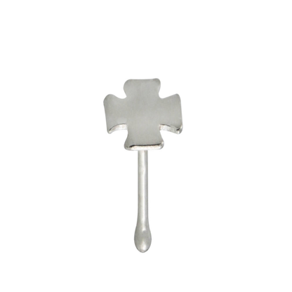 Straight nose stud with cross shaped top ( sterling silver )