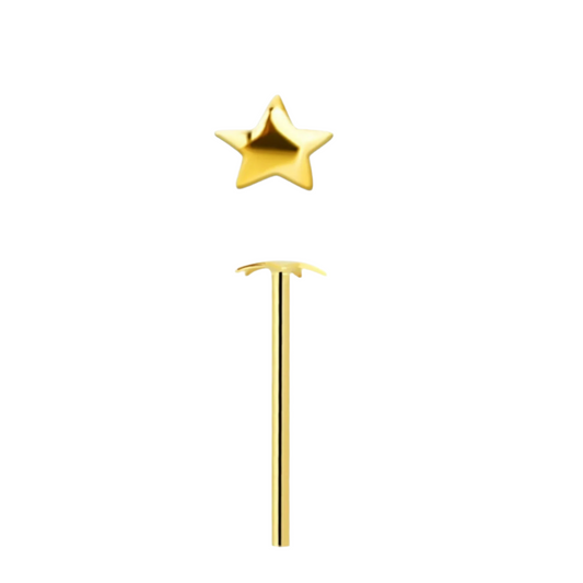 Bend IT nose stud with 2 mm star shaped top ( gold )
