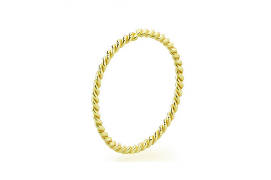 Continuous ring Seamless Nose Ring Twisted Wire (Gold )