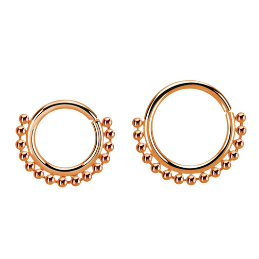 Continuous ring with small beads ( sterling silver )