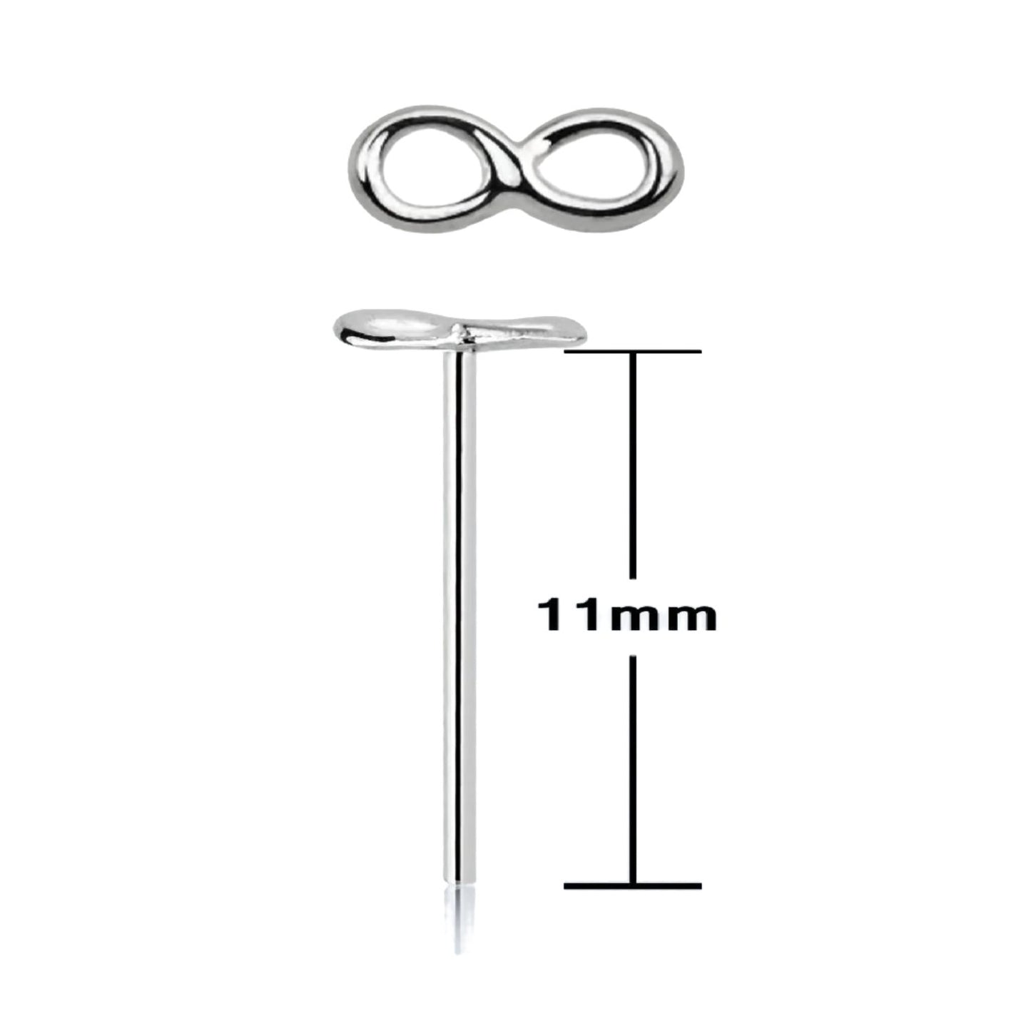 Bend IT nose stud with infinite top ( sterling silver )