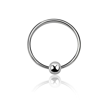 Continuous ring Ball fixed closure ( sterling silver )