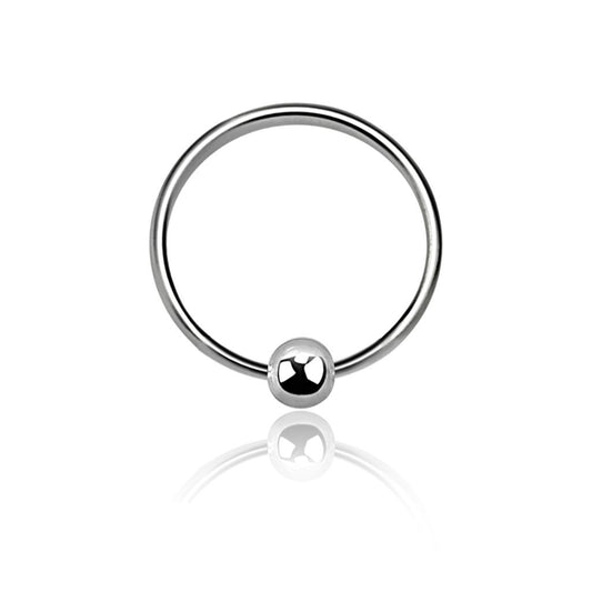 Continuous ring Ball fixed closure ( sterling silver )