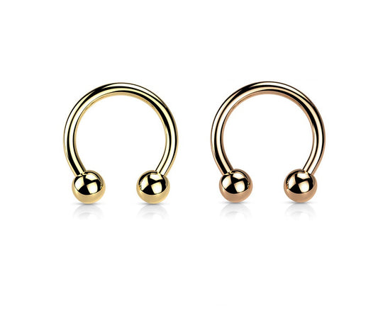 Circular Barbell with double 3mm balls ( surgical steel / gold / rose gold )