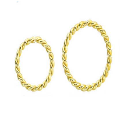 Continuous ring Seamless Nose Ring Twisted Wire (Gold )